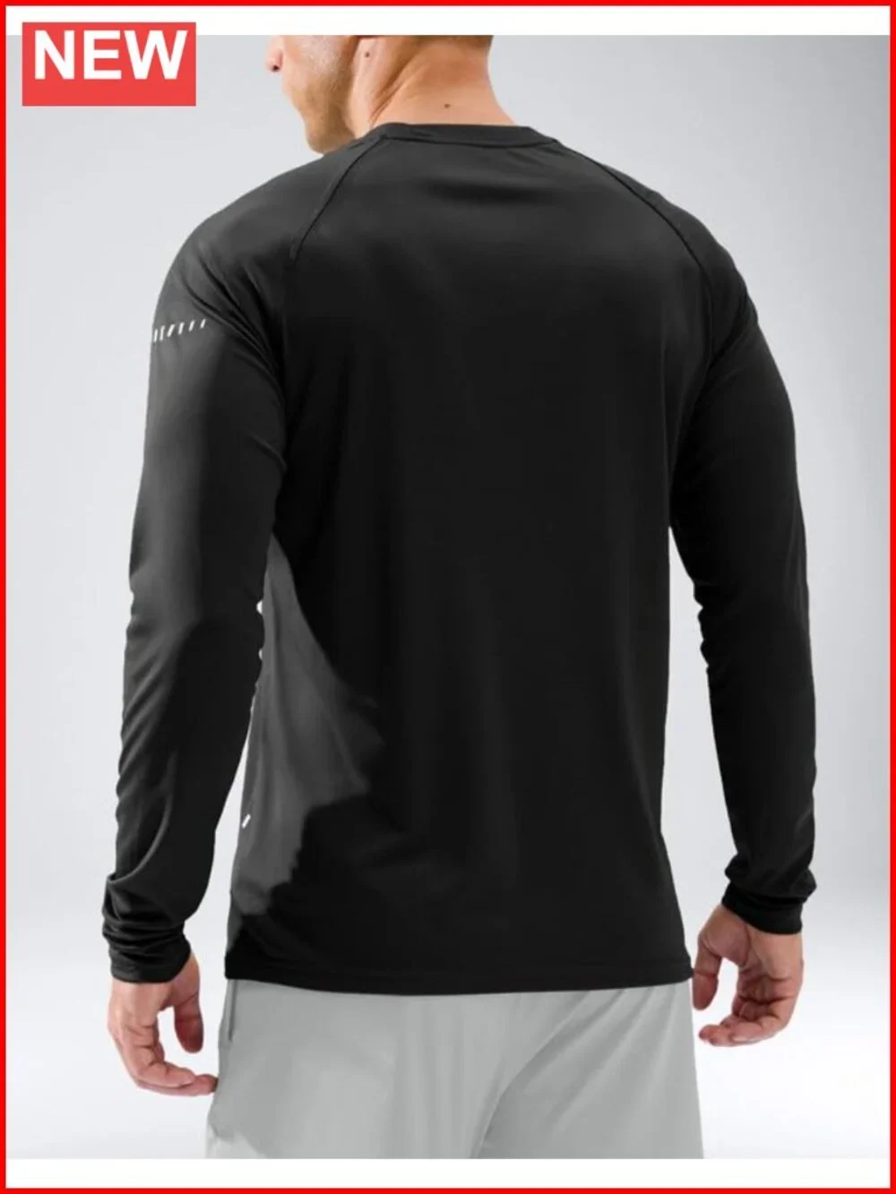 Men's UPF 50+ Long Sleeve Rash Guard, Quick-Dry UV Protection Shirt, Reflective